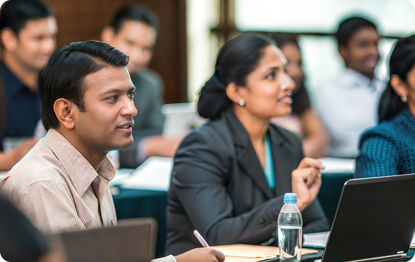 Team at Hans collaborating in a training room